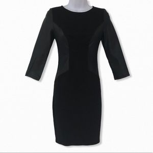 Guess Black Dress with Leather-style Sleeves